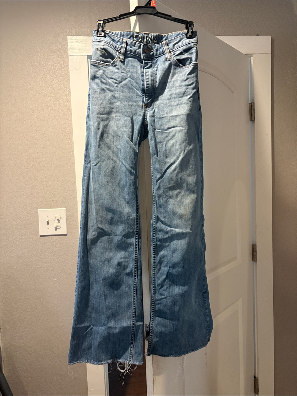 Classic Light Blue Wide Leg Jeans for Women - Flared Hem